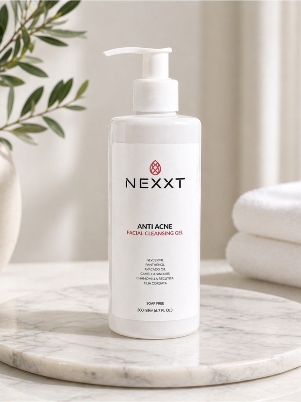 NEXXT Anti Acne Facial Cleansing Gel - White Pump Bottle - Picture 6 of 7